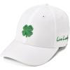 White Hat/3d Green Metallic Clover