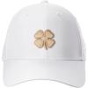 White Hat/3d Metallic Rose Gold Clover