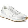 Water Repellent Silver Crinkle Metallic Leather Vintage Twill