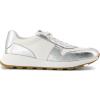 Water-repellent Silver Crinkle Metallic Leather Vi