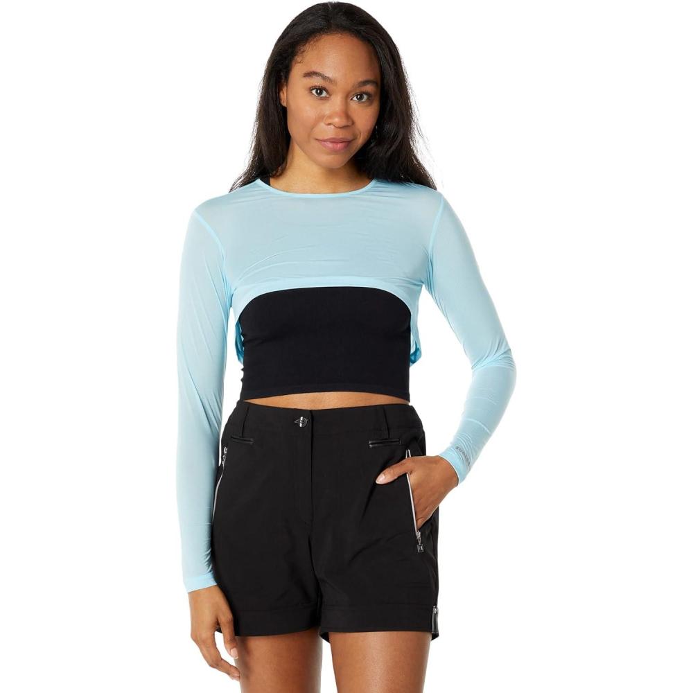image:imageJamie Sadock Womens Sunsense 35 SPF Lightweight Long Sleeve Crew Neck Crop Layering TopOsais