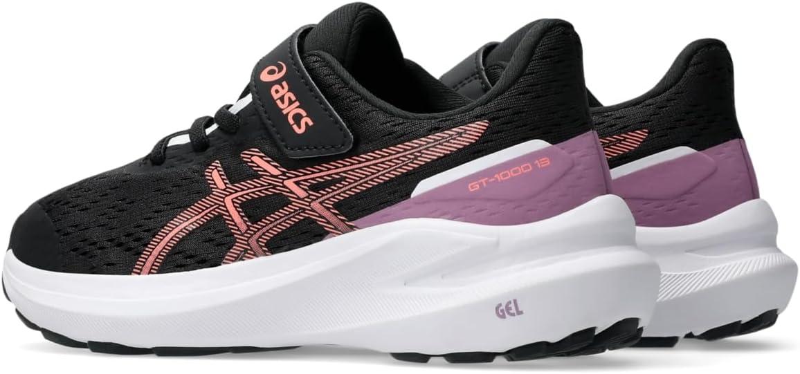 image:imageASICS Kids GT1000 13 Pre School Running ShoesBlackSun Coral