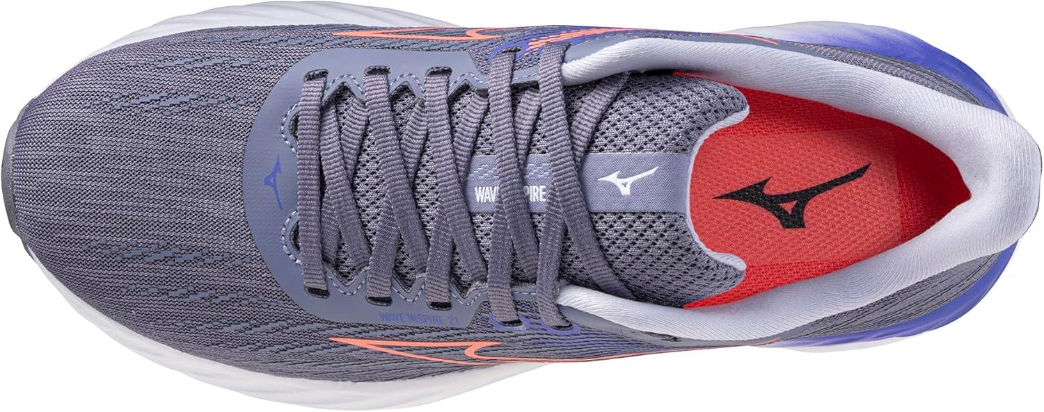 image:imageMizuno Womens Womens Wave Inspire 21 Running ShoeBlue Granitestriking Coral