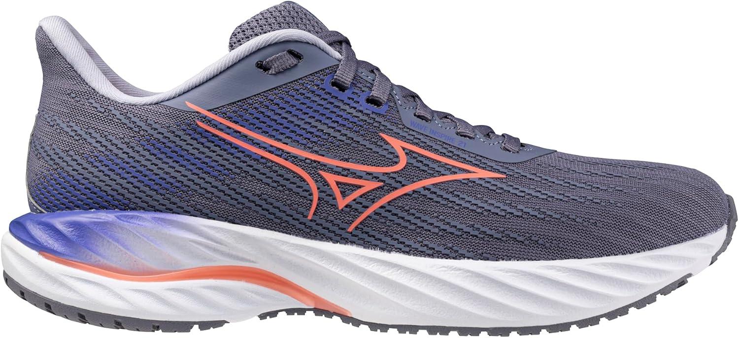 image:imageMizuno Womens Womens Wave Inspire 21 Running ShoeBlue Granitestriking Coral