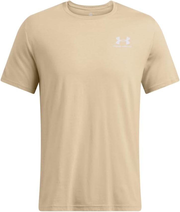 image:imageUnder Armour Mens Sportstyle Left Chest ShortSleeve TShirt300 City Khaki White