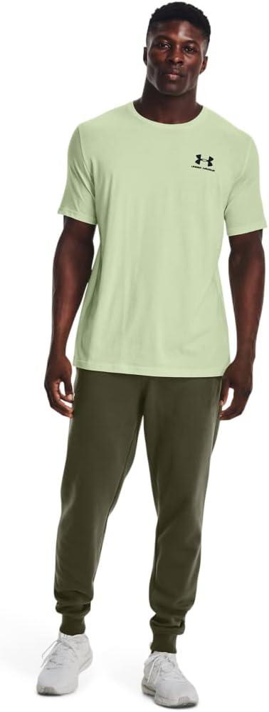 image:imageUnder Armour Mens Sportstyle Left Chest ShortSleeve TShirt370 Phosphor Green Black
