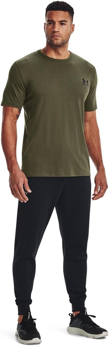 image:imageUnder Armour Mens Sportstyle Left Chest ShortSleeve TShirt390 Marine Od Green Black Black