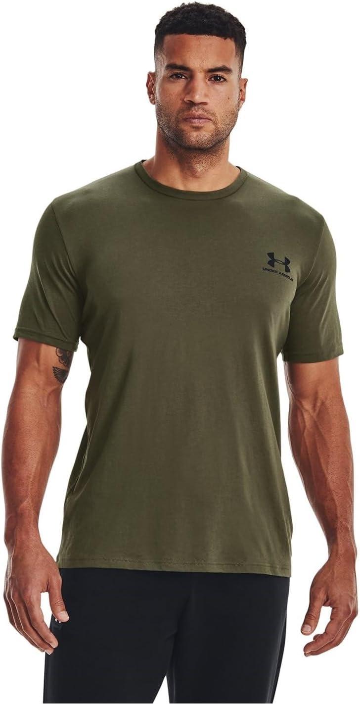 image:imageUnder Armour Mens Sportstyle Left Chest ShortSleeve TShirt390 Marine Od Green Black Black