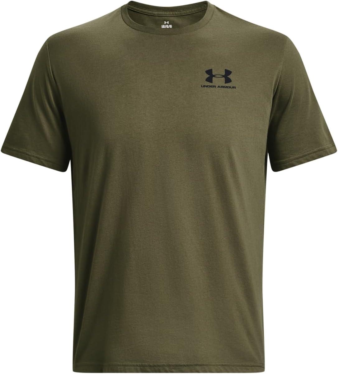 image:imageUnder Armour Mens Sportstyle Left Chest ShortSleeve TShirt392 Marine Od Green Black