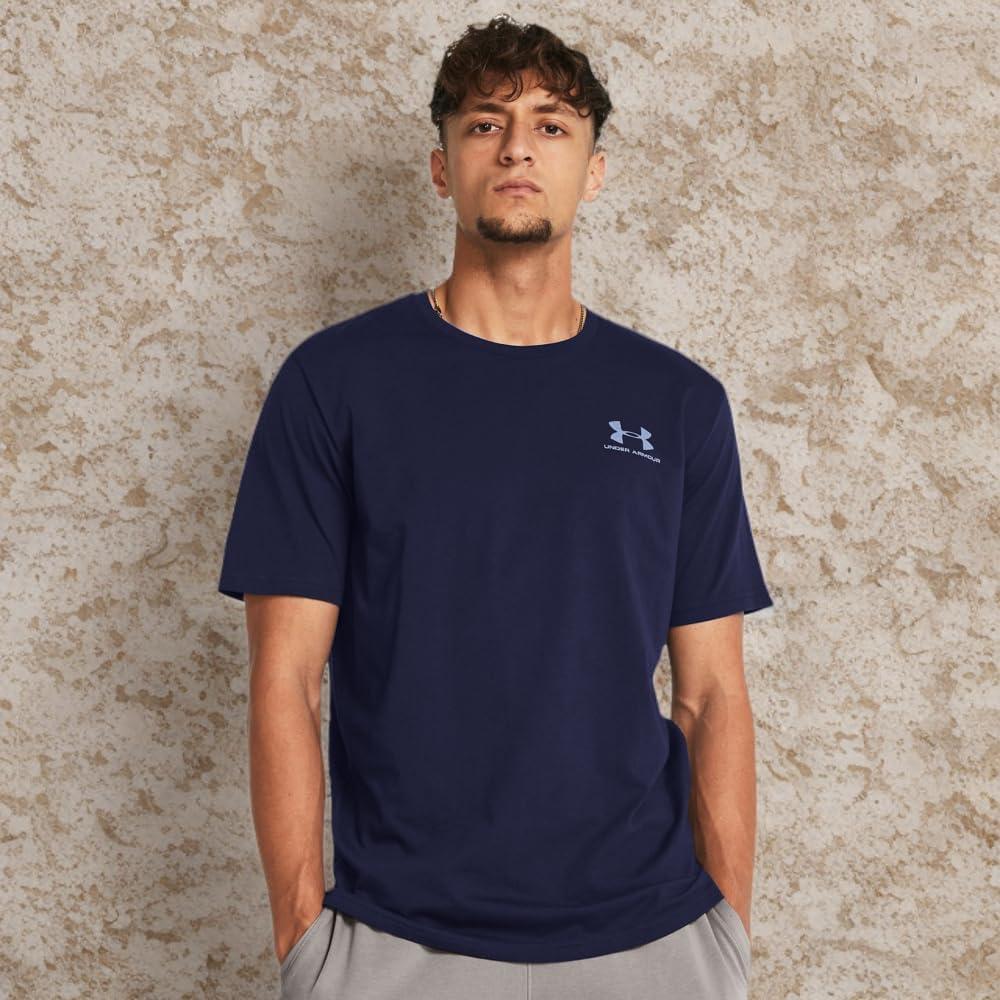 image:imageUnder Armour Mens Sportstyle Left Chest ShortSleeve TShirt410 Midnight Navy White