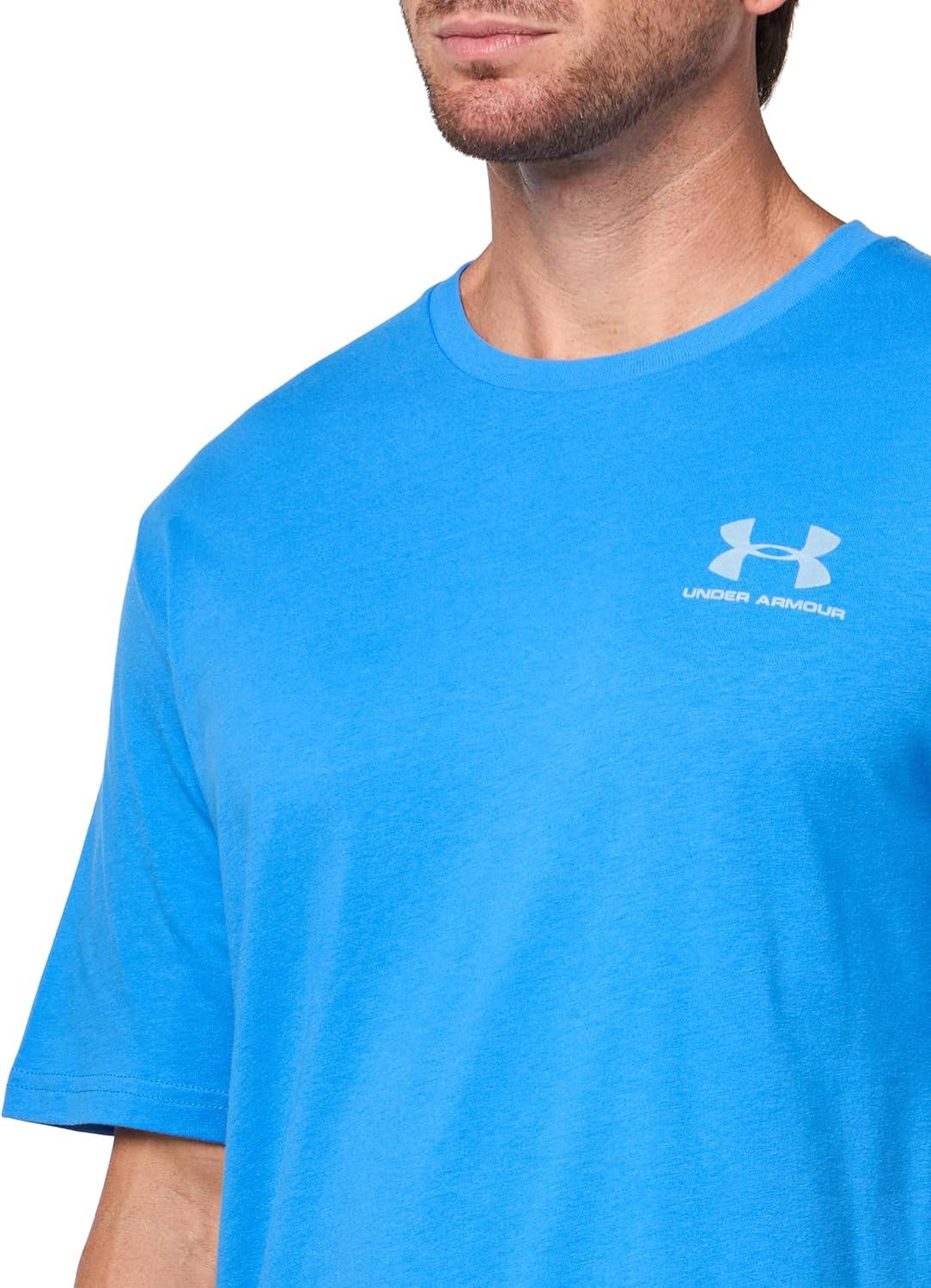 image:imageUnder Armour Mens Sportstyle Left Chest ShortSleeve TShirt411 Blue Atlantis Blue Calm