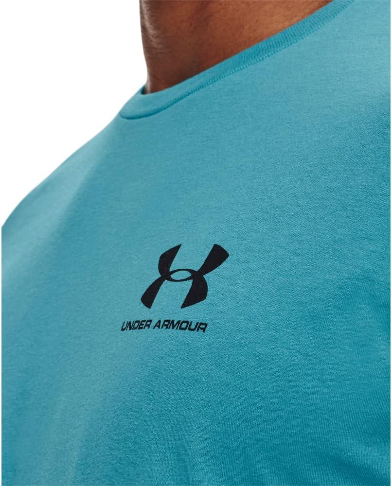 image:imageUnder Armour Mens Sportstyle Left Chest ShortSleeve TShirt433 Glacier Blue Black Black