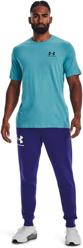 image:imageUnder Armour Mens Sportstyle Left Chest ShortSleeve TShirt433 Glacier Blue Black Black