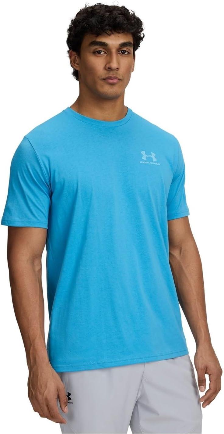 image:imageUnder Armour Mens Sportstyle Left Chest ShortSleeve TShirt453 Ether Blue White