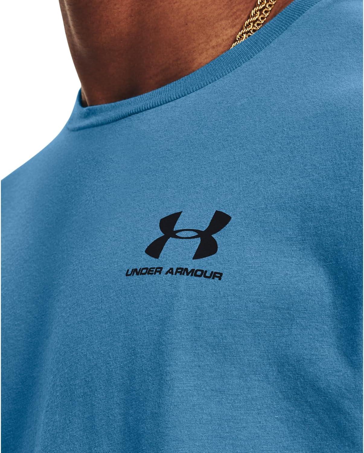 image:imageUnder Armour Mens Sportstyle Left Chest ShortSleeve TShirt466 Cosmic Blue Black