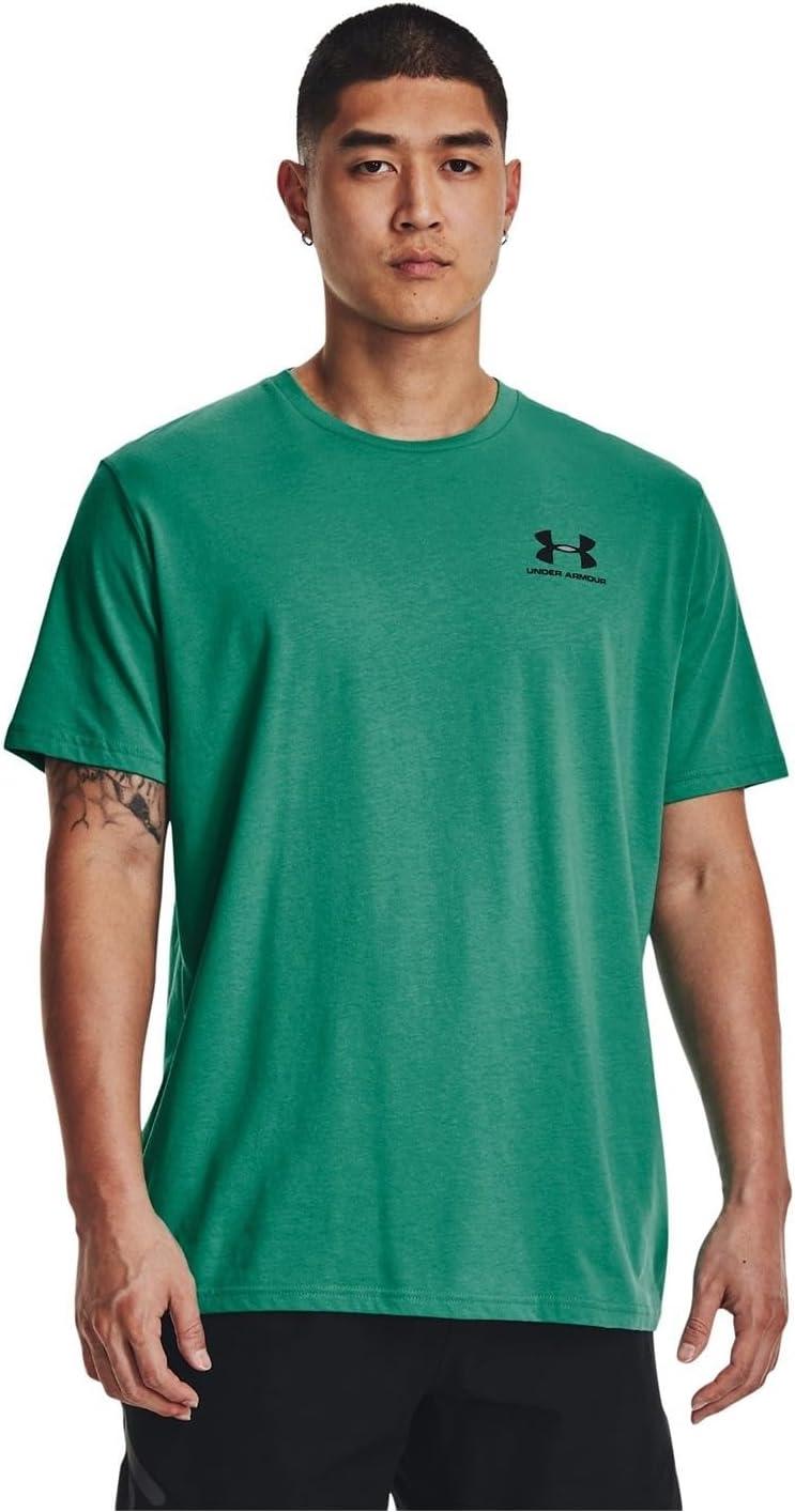image:imageUnder Armour Mens Sportstyle Left Chest ShortSleeve TShirt509 Birdie Green Black Black