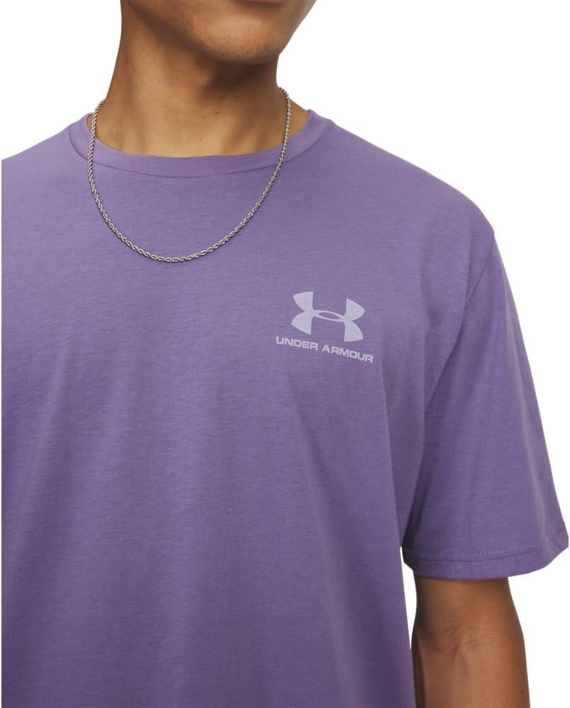 image:imageUnder Armour Mens Sportstyle Left Chest ShortSleeve TShirt521 Purple Luxe White