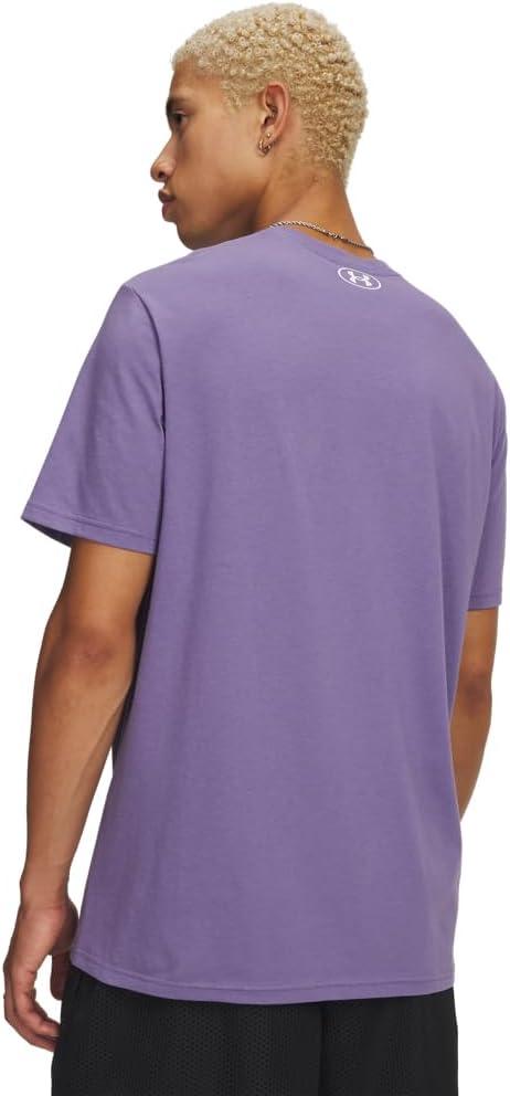 image:imageUnder Armour Mens Sportstyle Left Chest ShortSleeve TShirt521 Purple Luxe White