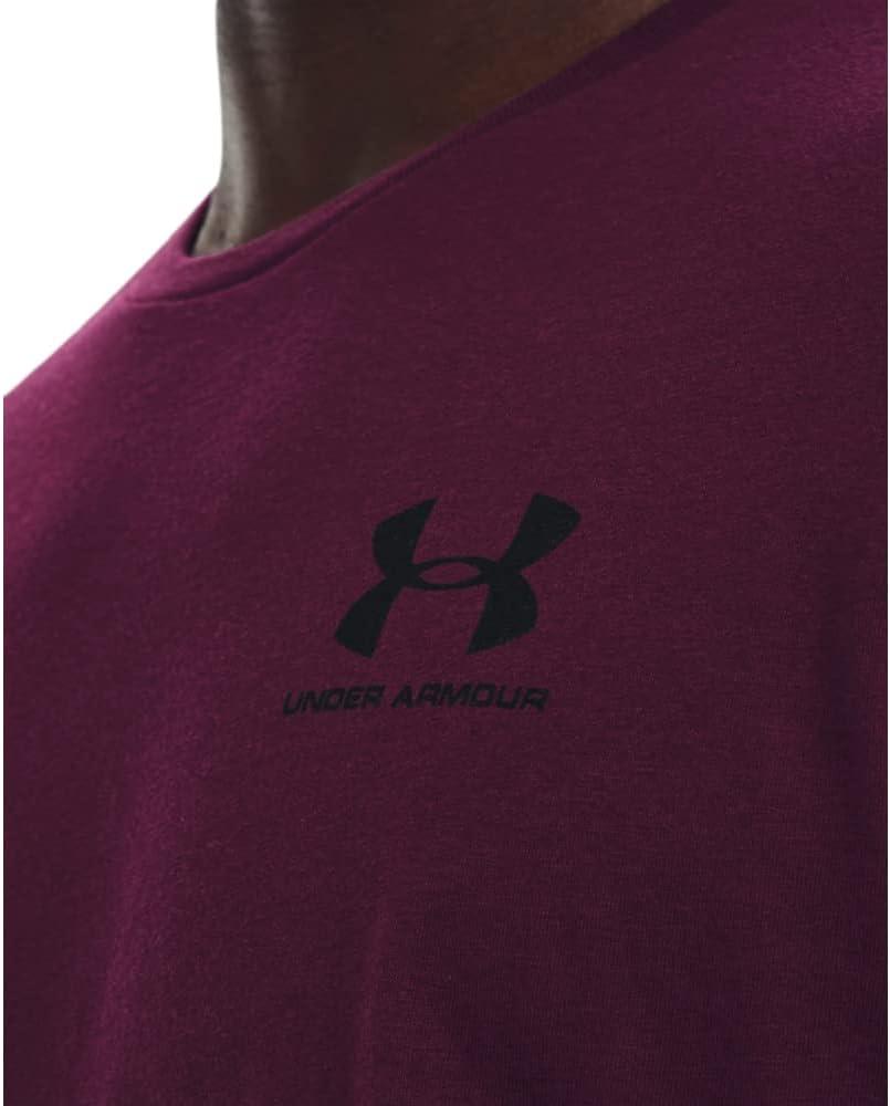 image:imageUnder Armour Mens Sportstyle Left Chest ShortSleeve TShirt572 Purple Stone Black Black