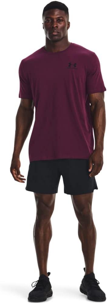 image:imageUnder Armour Mens Sportstyle Left Chest ShortSleeve TShirt572 Purple Stone Black Black