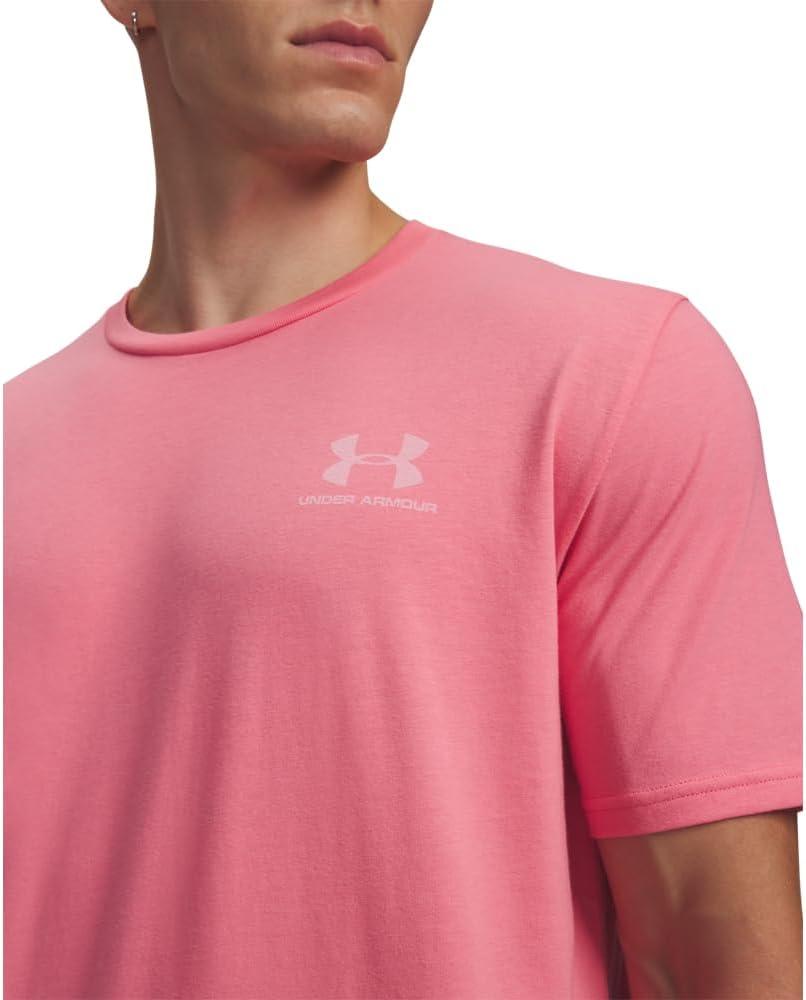 image:imageUnder Armour Mens Sportstyle Left Chest ShortSleeve TShirt604 Bittersweet Pink White