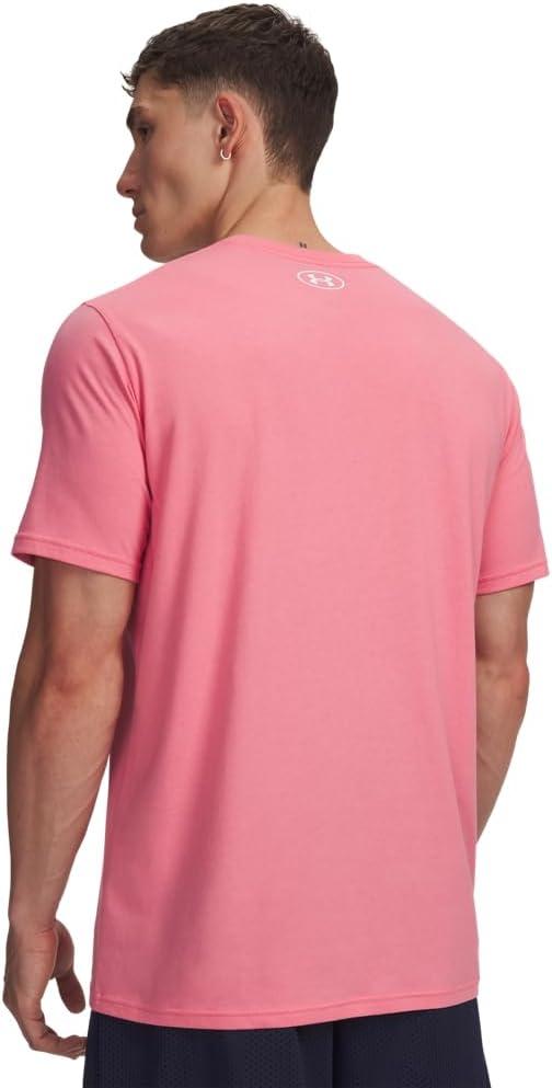 image:imageUnder Armour Mens Sportstyle Left Chest ShortSleeve TShirt604 Bittersweet Pink White