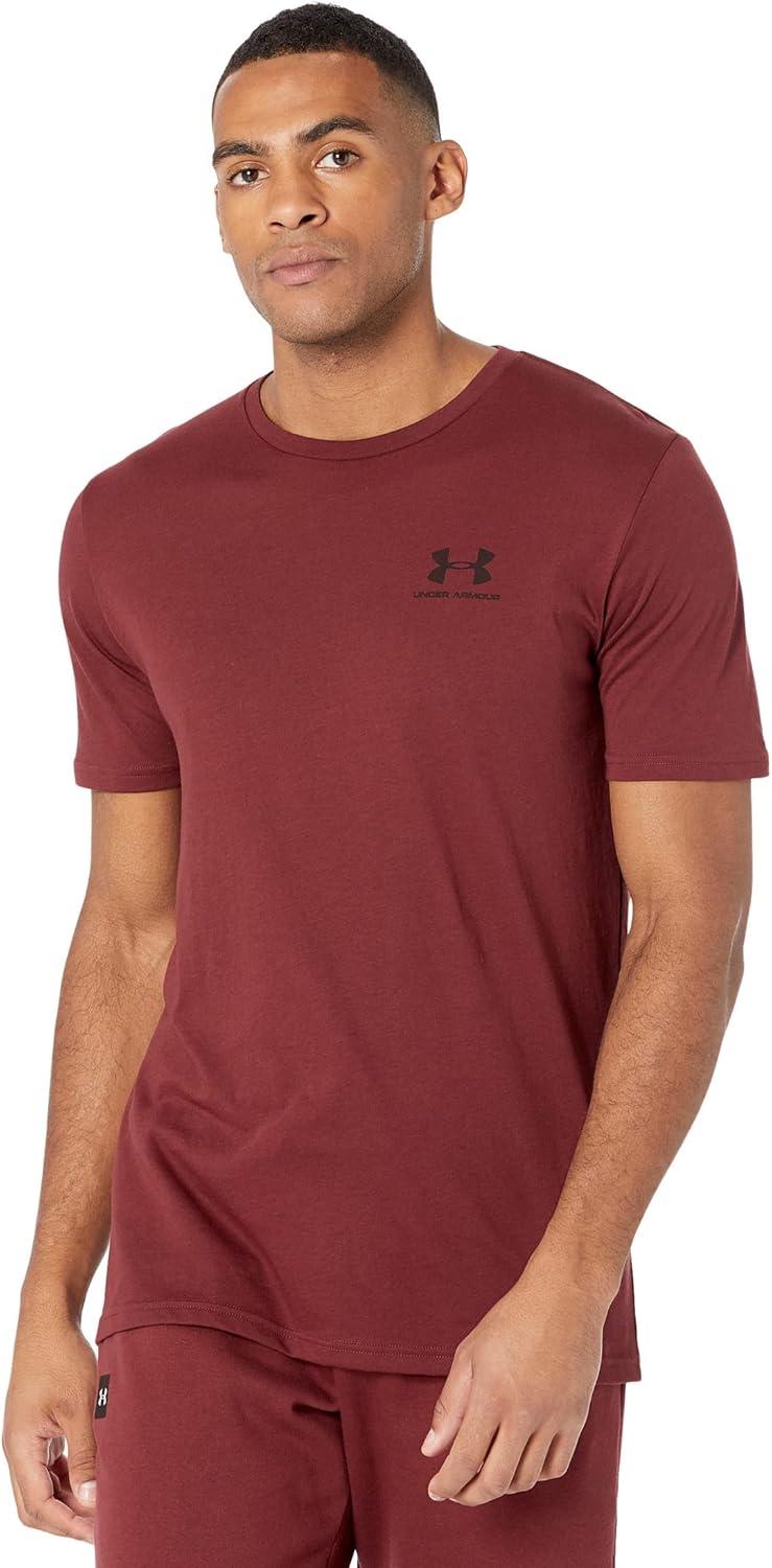 image:imageUnder Armour Mens Sportstyle Left Chest ShortSleeve TShirt691 Chestnut Red Black