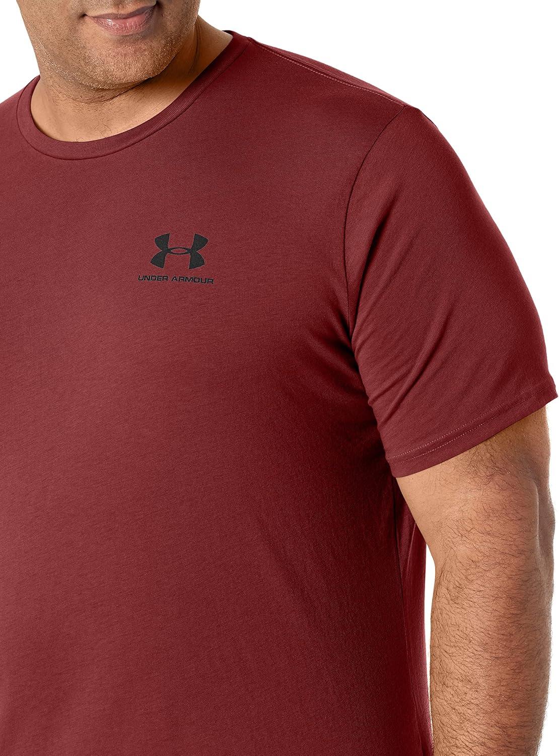 image:imageUnder Armour Mens Sportstyle Left Chest ShortSleeve TShirt691 Chestnut Red Black