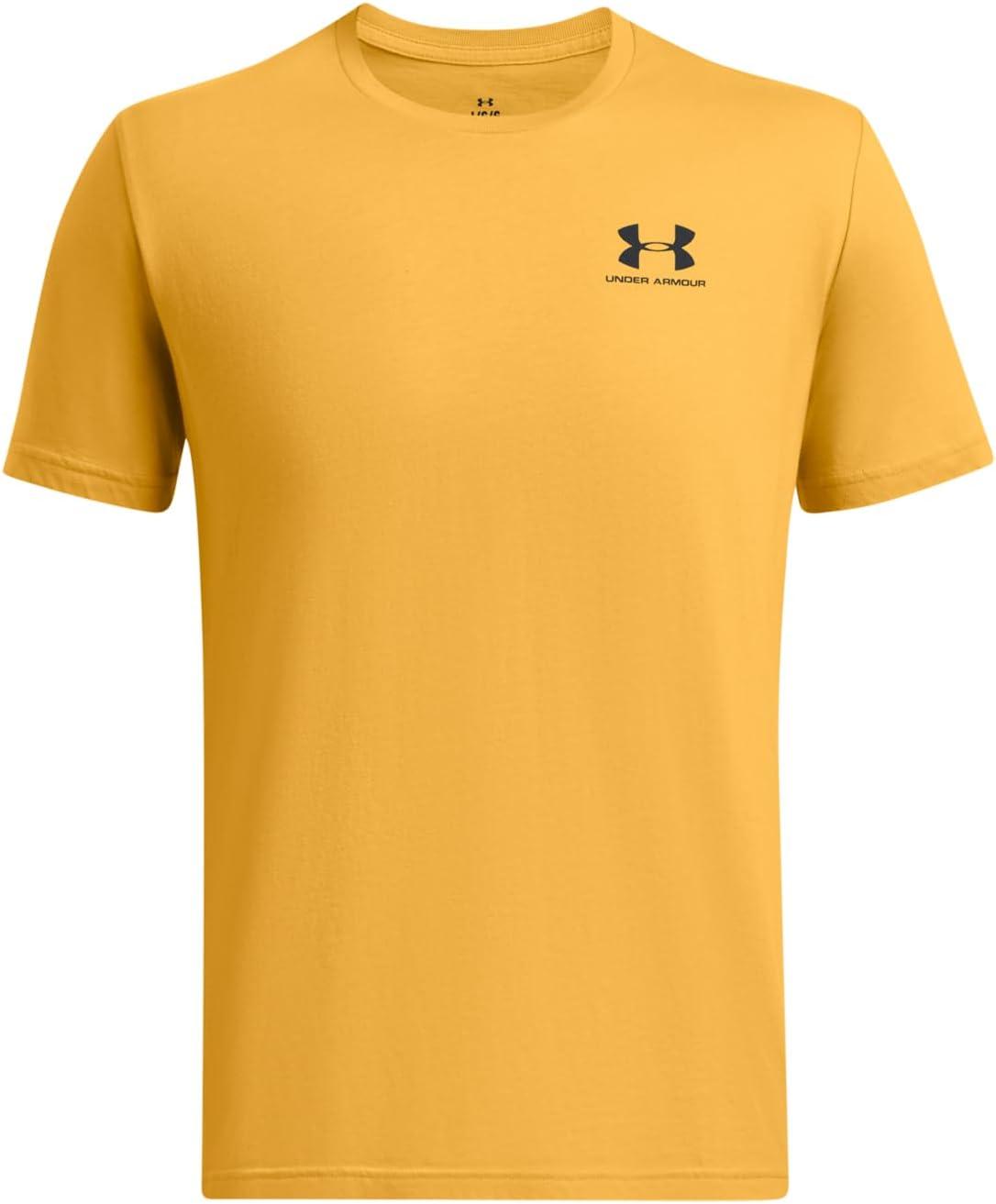 image:imageUnder Armour Mens Sportstyle Left Chest ShortSleeve TShirt711 Golden Yellow Black