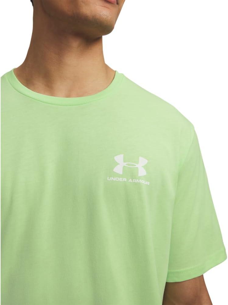 image:imageUnder Armour Mens Sportstyle Left Chest ShortSleeve TShirt712 Lumos Lime White