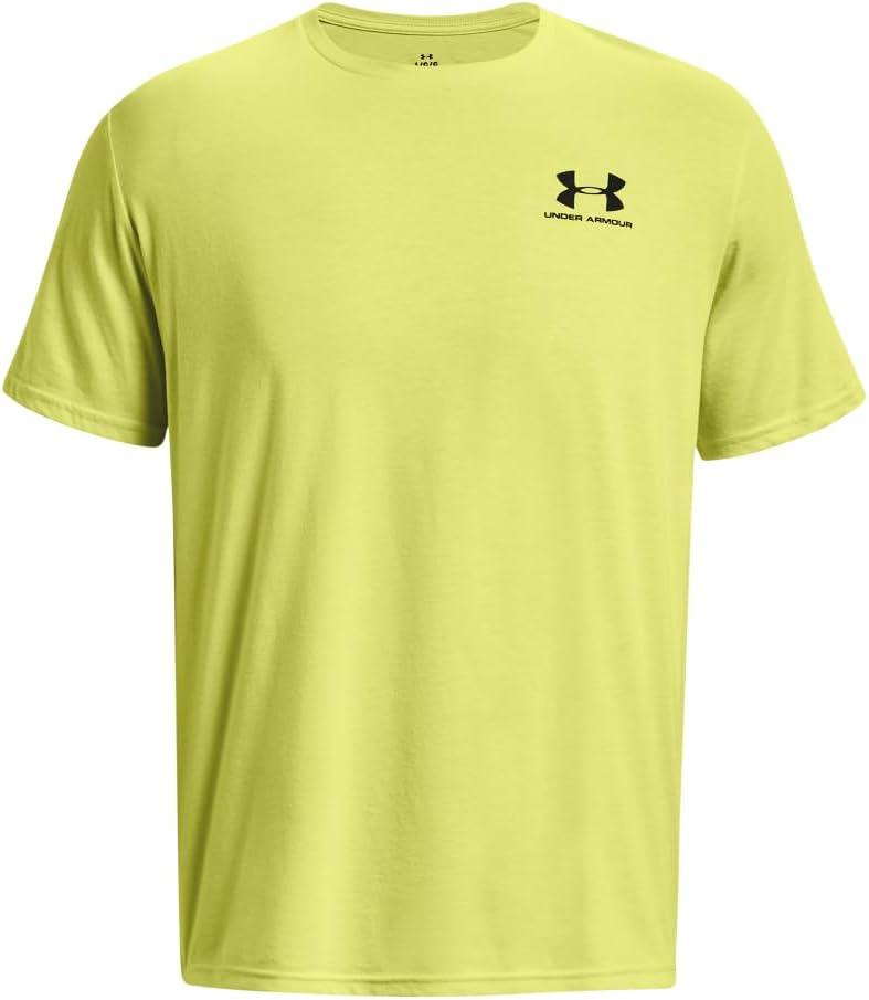 image:imageUnder Armour Mens Sportstyle Left Chest ShortSleeve TShirt743 Lime Yellow Black