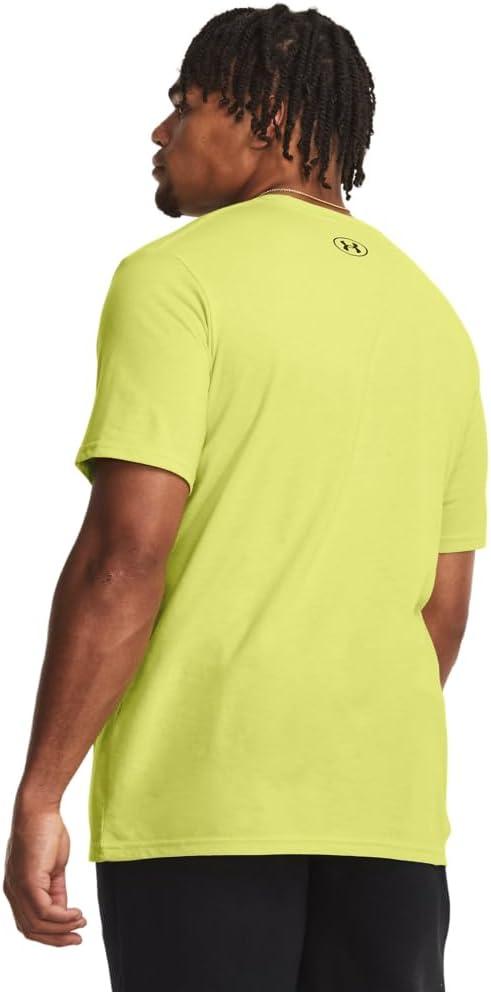 image:imageUnder Armour Mens Sportstyle Left Chest ShortSleeve TShirt743 Lime Yellow Black
