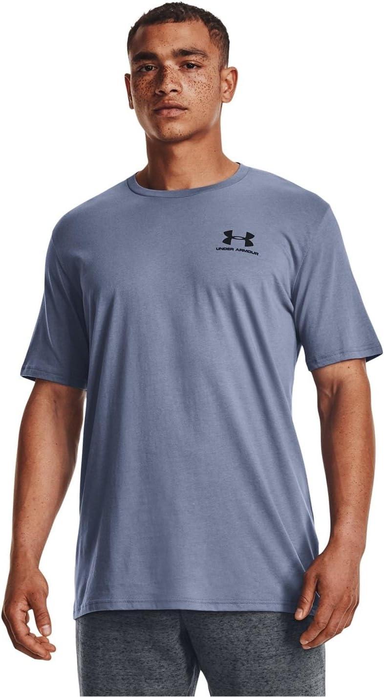image:imageUnder Armour Mens Sportstyle Left Chest ShortSleeve TShirt767 Aurora Purple Black