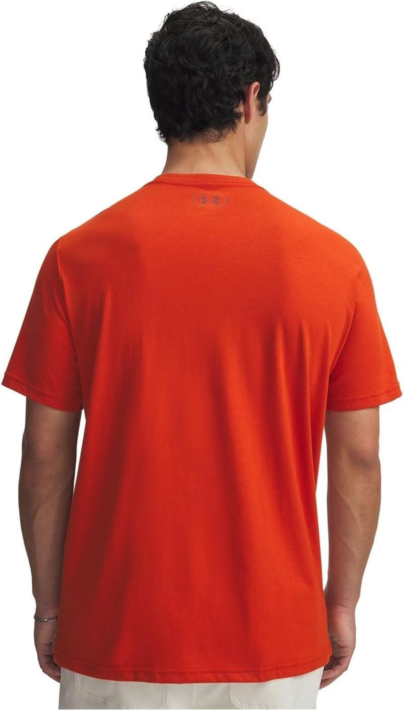 image:imageUnder Armour Mens Sportstyle Left Chest ShortSleeve TShirt842 Surplus Orange Cinna Red