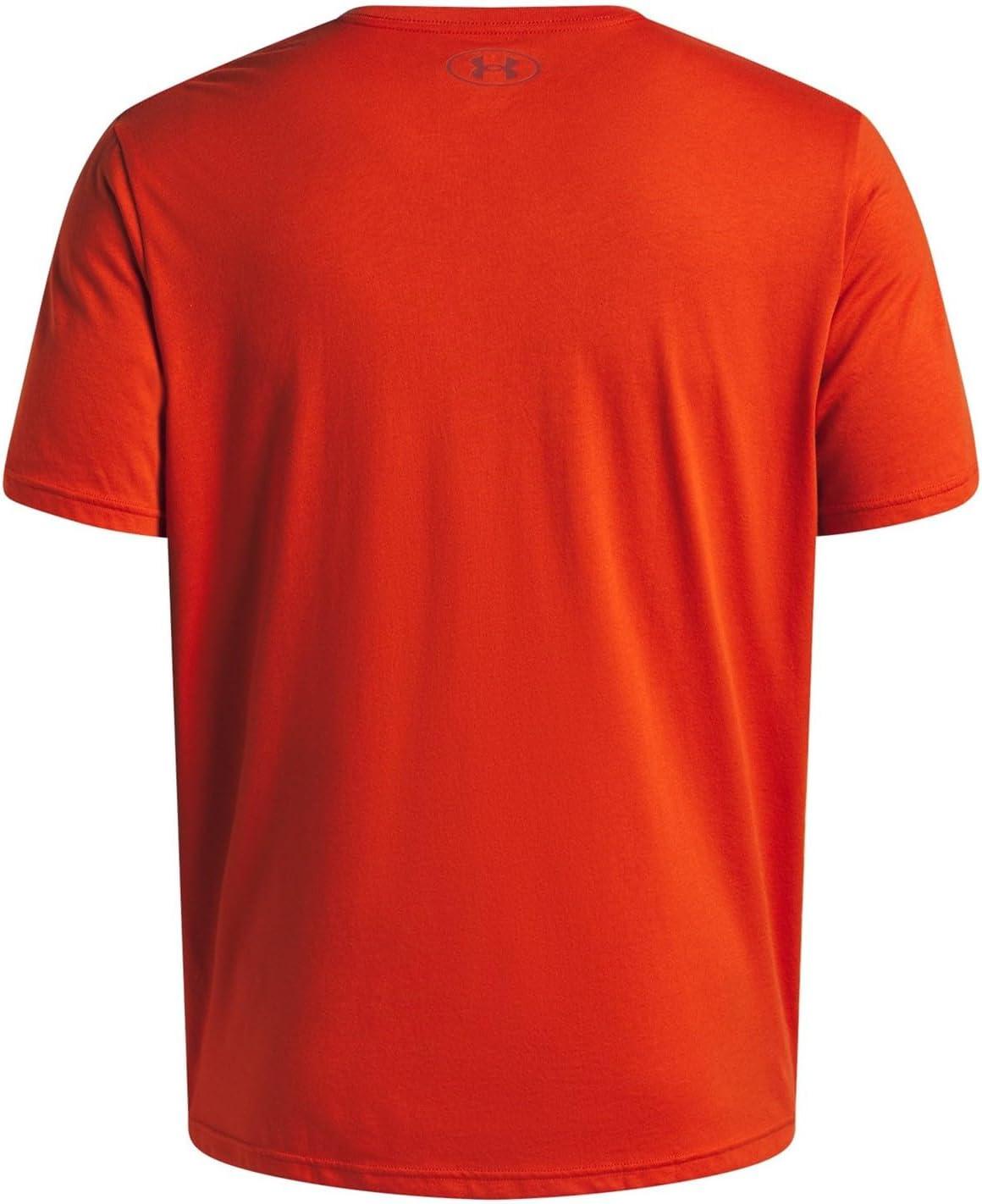 image:imageUnder Armour Mens Sportstyle Left Chest ShortSleeve TShirt842 Surplus Orange Cinna Red
