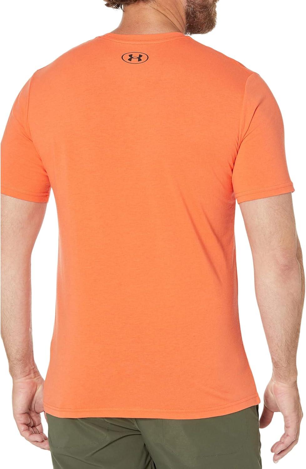 image:imageUnder Armour Mens Sportstyle Left Chest ShortSleeve TShirt848 Frosted Orange Black Black