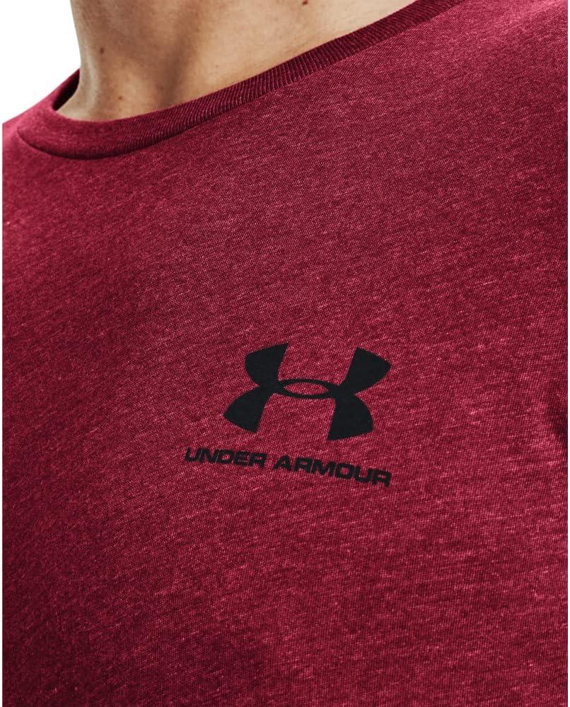 image:imageUnder Armour Mens Sportstyle Left Chest ShortSleeve TShirtBlack Rose Medium Heather 664Black