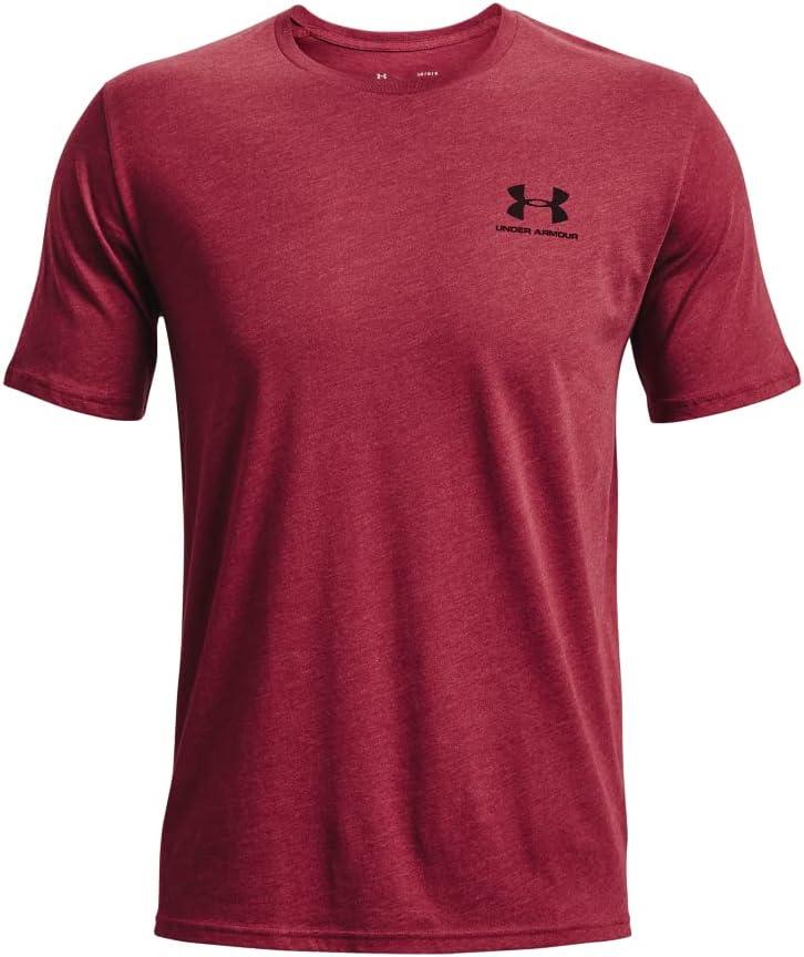 image:imageUnder Armour Mens Sportstyle Left Chest ShortSleeve TShirtBlack Rose Medium Heather 664Black