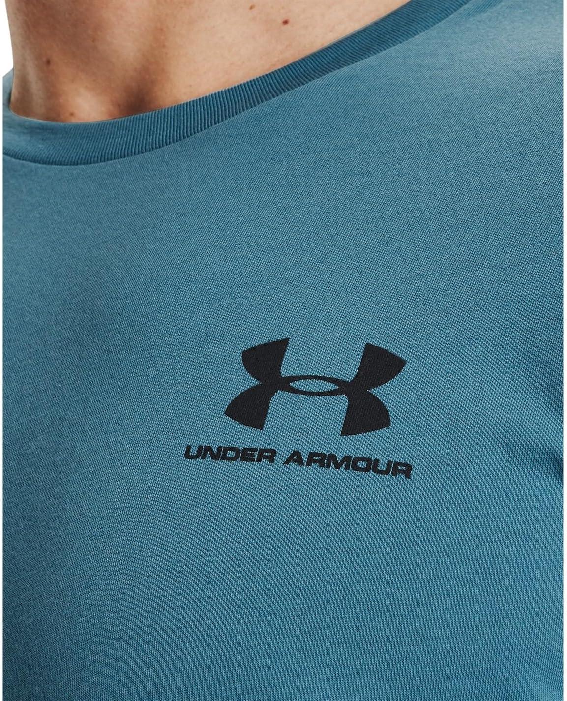image:imageUnder Armour Mens Sportstyle Left Chest ShortSleeve TShirtBlue Flannel 597Black
