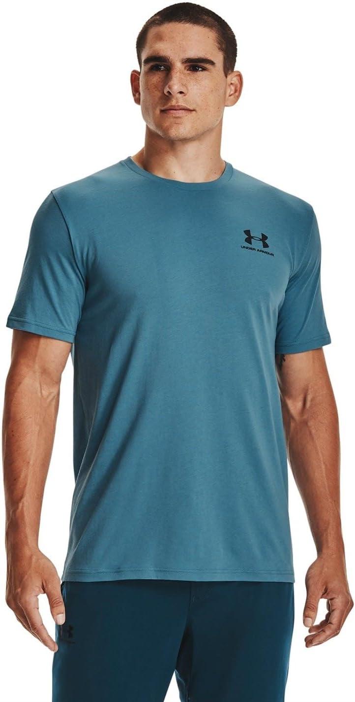 image:imageUnder Armour Mens Sportstyle Left Chest ShortSleeve TShirtBlue Flannel 597Black