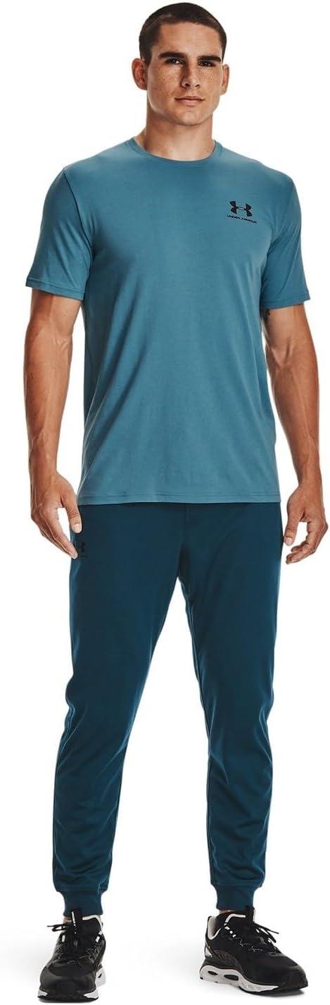image:imageUnder Armour Mens Sportstyle Left Chest ShortSleeve TShirtBlue Flannel 597Black