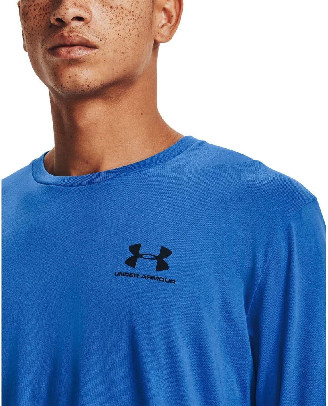 image:imageUnder Armour Mens Sportstyle Left Chest ShortSleeve TShirtBrilliant Blue 787Black