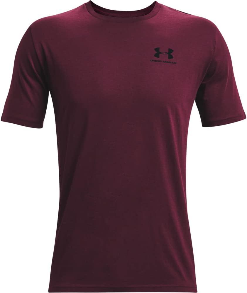 image:imageUnder Armour Mens Sportstyle Left Chest ShortSleeve TShirtDark Maroon 602Black