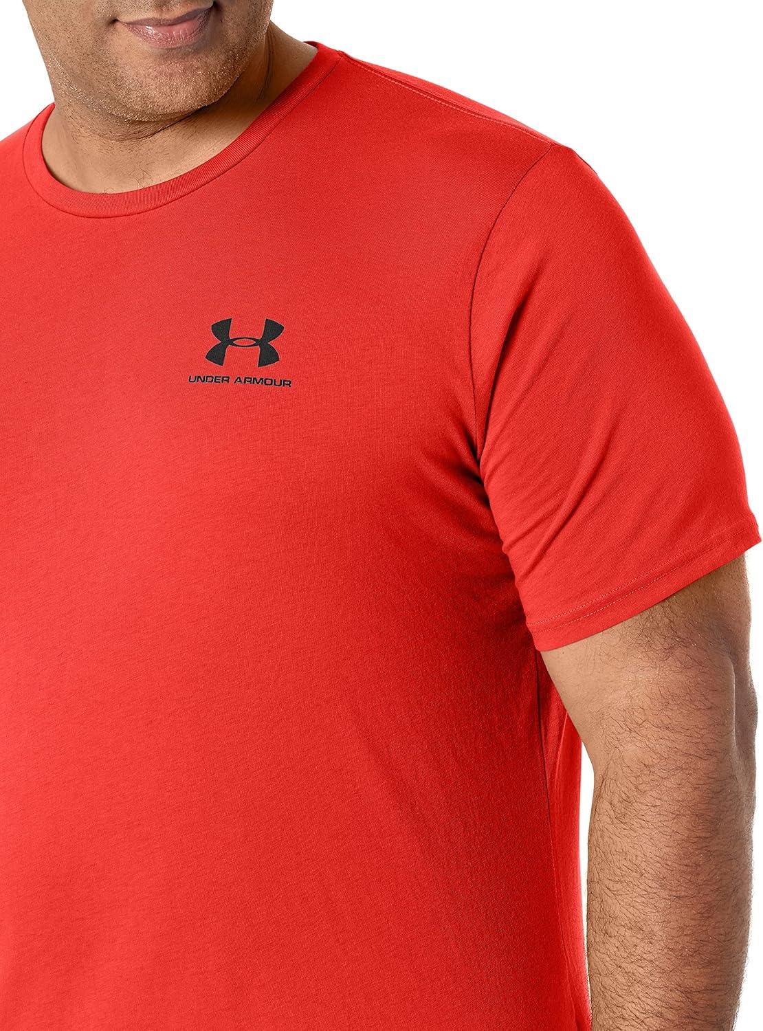image:imageUnder Armour Mens Sportstyle Left Chest ShortSleeve TShirtDark Orange 860Black