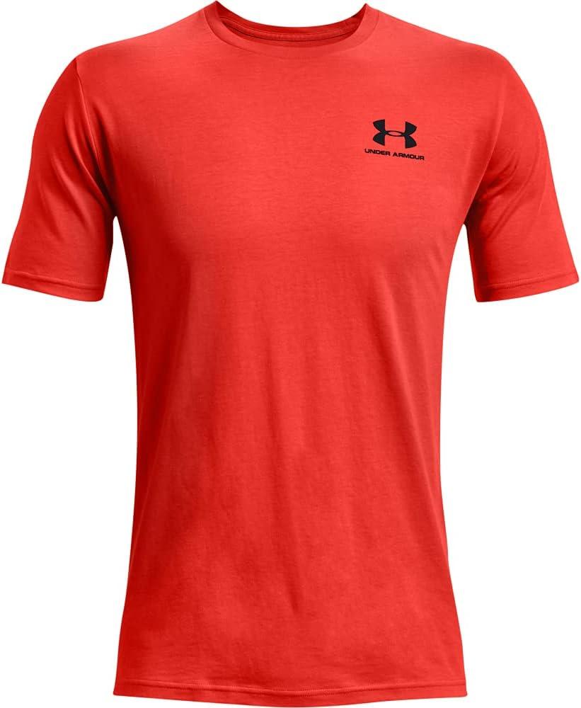 image:imageUnder Armour Mens Sportstyle Left Chest ShortSleeve TShirtDark Orange 860Black