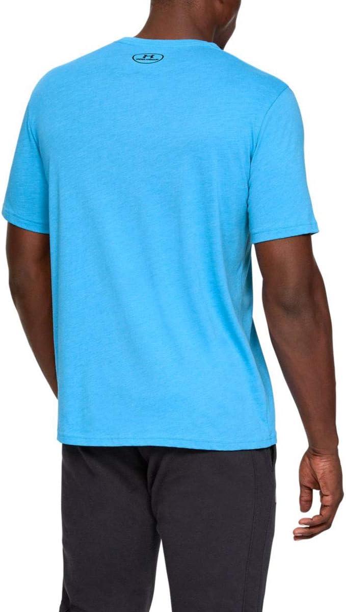 image:imageUnder Armour Mens Sportstyle Left Chest ShortSleeve TShirtEther Blue Medium Heather 452Black