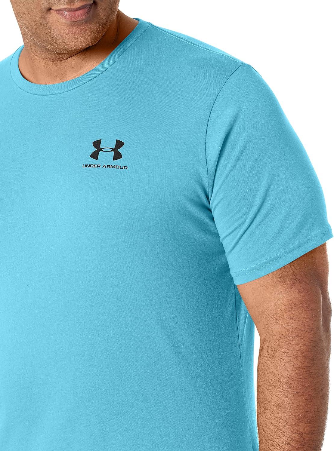 image:imageUnder Armour Mens Sportstyle Left Chest ShortSleeve TShirtFresco Blue 481Black
