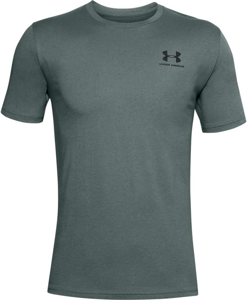 image:imageUnder Armour Mens Sportstyle Left Chest ShortSleeve TShirtLichen Blue 424Black