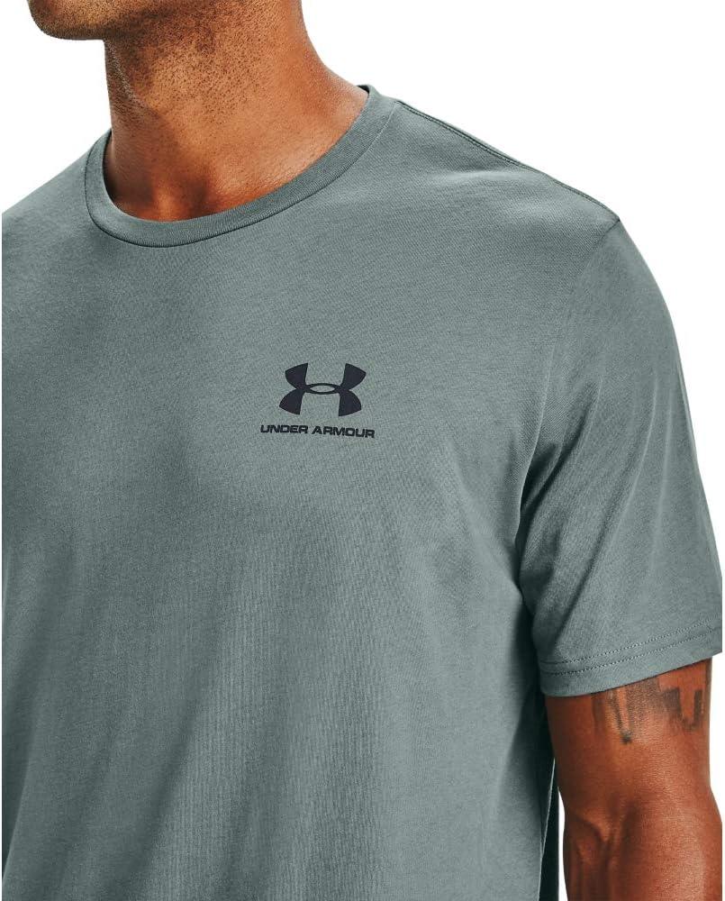 image:imageUnder Armour Mens Sportstyle Left Chest ShortSleeve TShirtLichen Blue 424Black