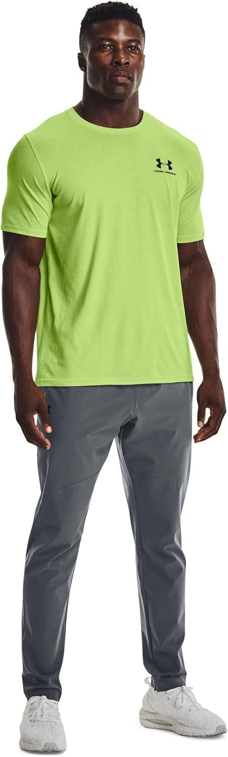 image:imageUnder Armour Mens Sportstyle Left Chest ShortSleeve TShirtLime Foam 368Black